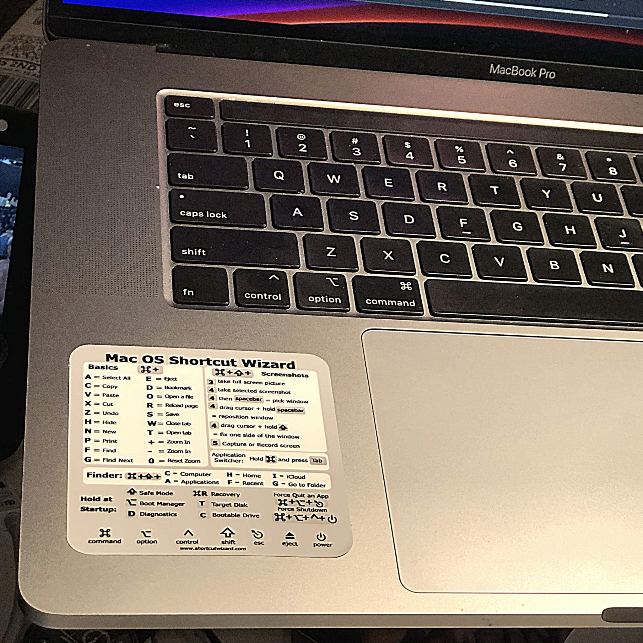 Mac OS Shortcut Decal Sticker Cheat Sheet Big Sur Most
